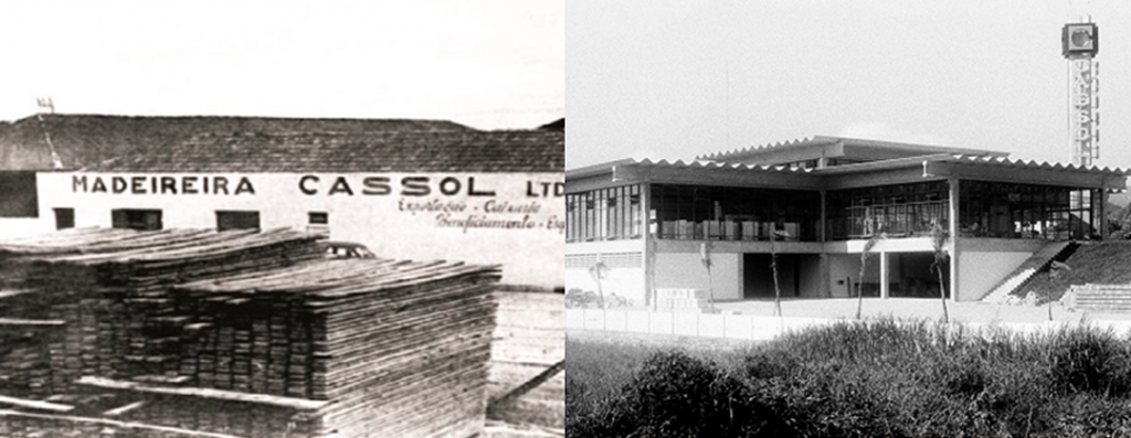 imagem antiga da fachada da primeira empresa da Cassol, em 1958