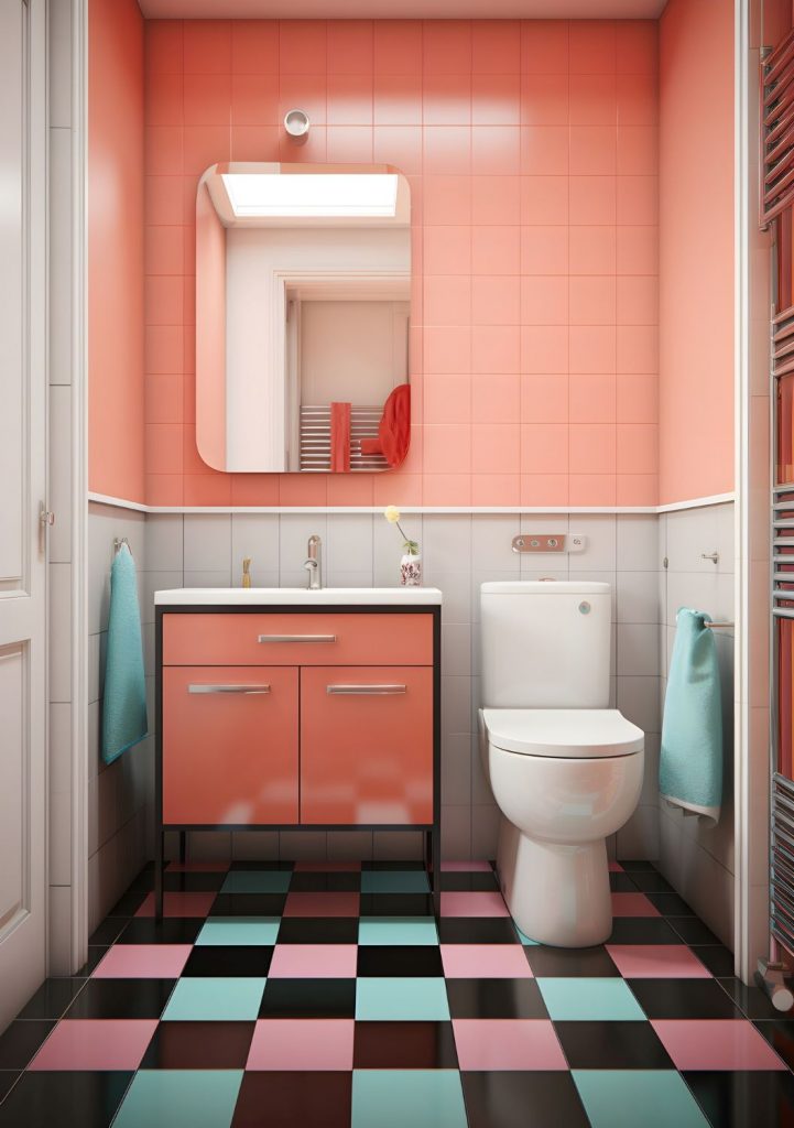 banheiro decorado com a cor pantone 2024